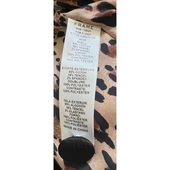 Frame Black Velvet Blazer Jacket With Leopard Print Lining - Picture 8 of 8